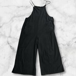 Women's Casual Linen Blend Wide-Leg Jumpsuit with Adjustable Straps Pockets  2XL